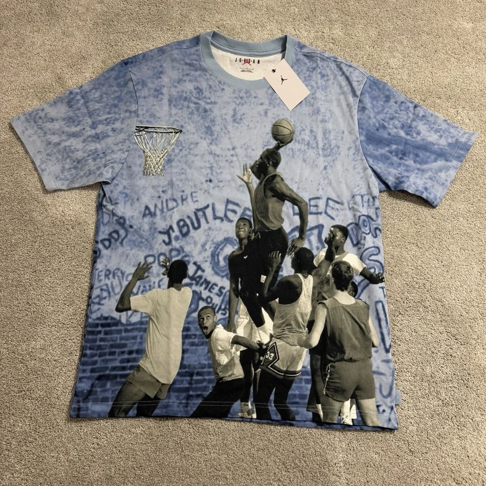 Nike Air Jordan 85 Graphic T Shirt Mens Sz L Blue Playground Tee HJ2362-427